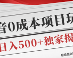 短视频变现套路剖析，抖音0成本赚钱项目玩法，日入500+独家揭秘（共2节视频）-副业宇宙
