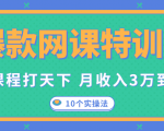 爆款网课特训营，一套课程打天下，网课变现的10个实操法，月收入3万到10万-副业宇宙