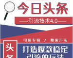 今日头条引流技术4.0，微头条实战细节，微头条引流核心技巧分析，快速发布引流玩法-副业宇宙
