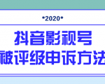 抖音号被判定搬运，被评级了怎么办?最新影视号被评级申诉方法（视频教程）-副业宇宙