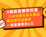 0基础直播带货课：小白也能低成本搭建疯狂卖货直播间：1场直播带货6万-副业宇宙