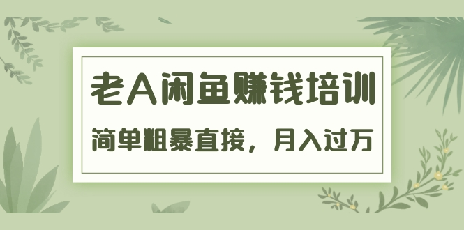 《老A闲鱼赚钱培训》简单粗暴直接，月入过万真正的闲鱼战术实课（51节课）-副业宇宙