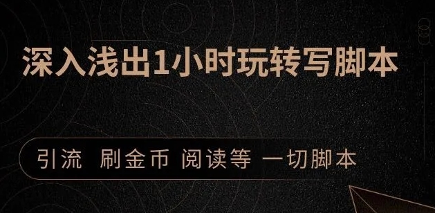 引流脚本实战课：1小时深入浅出视频实操讲解，教你0基础学会写引流脚本-副业宇宙