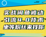 实战闲鱼被动引流4.0技术，坐等粉丝来找你，实操演示日加200+精准粉-副业宇宙