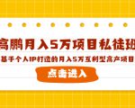 高鹏月入5万项目私徒班，基于个人IP打造的月入5万互利型高产项目！-副业宇宙