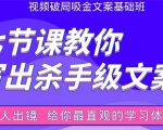 张根视频破局吸金文案班：节节课教你写出杀手级文案(附67页文案训练手册)-副业宇宙