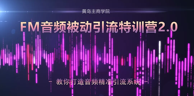 黄岛主·FM音频引流特训营2.0：独家引流模式，单账号50W+播放量，轻松变现-副业宇宙