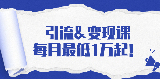 引流&变现课：分享一整套流量方法以及各个渠道收入，每月最低1万起！-副业宇宙