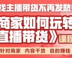 《手把手教你如何玩转直播带货》针对商家 内容干货 目的赚钱-副业宇宙