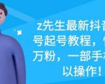 z先生最新抖音美女号起号教程，快速十万粉，一部手机就可以操作-副业宇宙