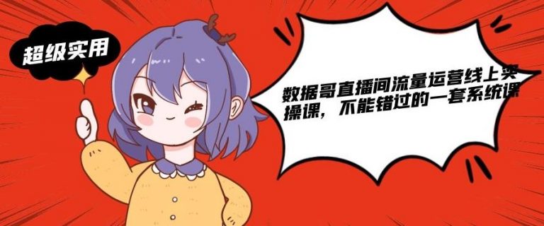 数据哥直播间流量运营线上实操课，不能错过的一套系统课-副业宇宙