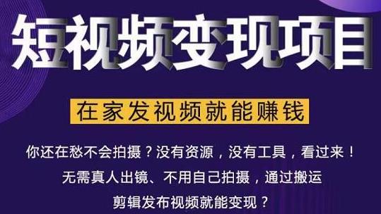 在家也能操作的短视频赚钱项目，无需真人，不用拍摄，纯搬运月入2到5万-副业宇宙
