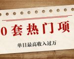 30套热门项目：单日最高收入过万 (网赚项目、朋友圈、涨粉套路、抖音、快手)等-副业宇宙