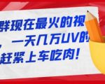 淘宝店群现在最火的视频玩法,一天几万UV的玩法,赶紧上车吃肉-副业宇宙