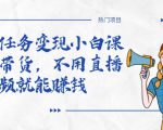 全民任务变现小白课,不用带货,不用直播,拍视频就能赚钱-副业宇宙