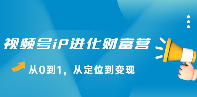 视频号iP进化财富营，从0到1，从定位到变现赚钱（价值1577元）-副业宇宙