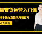 直播带货运营入门课,手把手教你直播间月销百万-副业宇宙