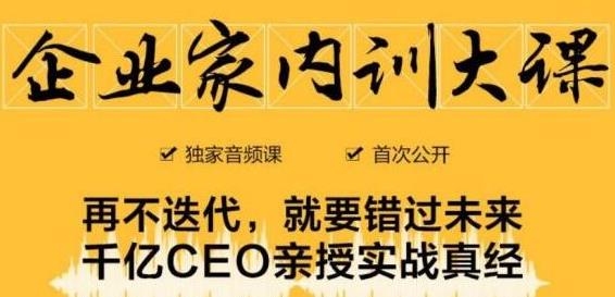 企业家内训大课，未来企业必学经验，价值1299元-副业宇宙