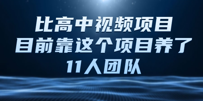比高中视频项目，目前靠这个项目养了11人团队【视频课程】-副业宇宙