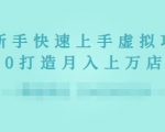 2022年虚拟项目实战指南,新手从0打造月入上万店铺-副业宇宙