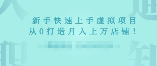 2022年虚拟项目实战指南，新手从0打造月入上万店铺-副业宇宙