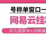 网易云挂机项目云梯挂机计划,永久版脚本+详细操作视频-副业宇宙