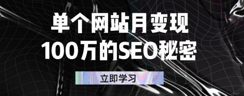 单个网站月变现100万的SEO秘密，百分百做出赚钱站点-副业宇宙