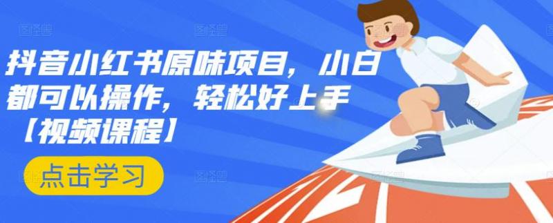 抖音小红书原味项目，小白都可以操作，轻松好上手【视频课程】-副业宇宙