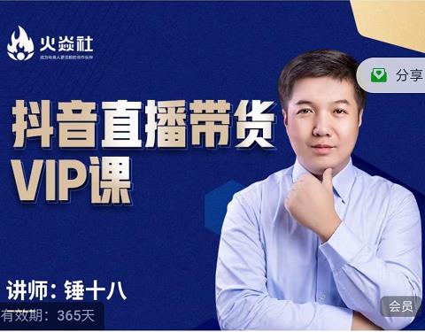锤十八-抖音直播带货VIP课，专注直播带货有效盈利模式-副业宇宙