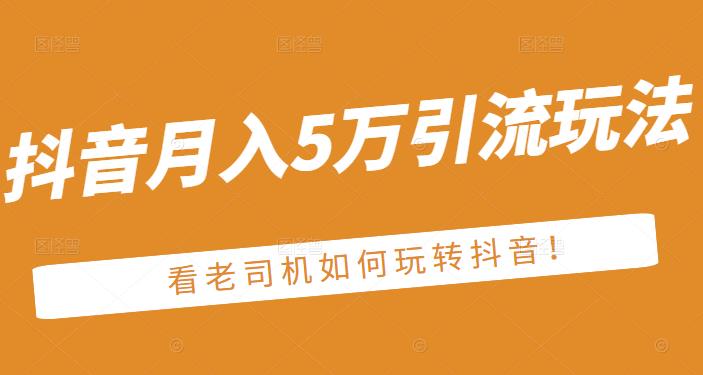 老古董·抖音月入5万引流玩法，看看老司机如何玩转抖音(附赠：抖音另类引流思路)-副业宇宙