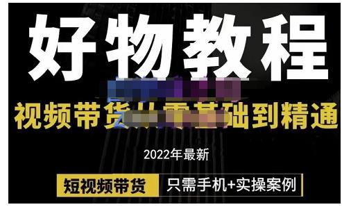 锅锅老师好物分享课程：短视频带货从零基础到精通，只需手机+实操-副业宇宙