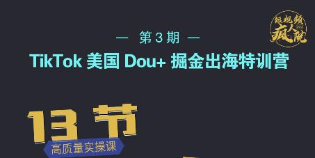 TikTok美国Dou+掘金出海特训营，美国dou+成功投放95%-副业宇宙