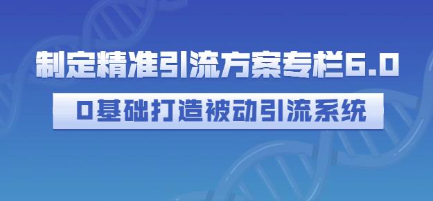 制定精准引流方案专栏6.0，0基础打造被动引流系统-副业宇宙