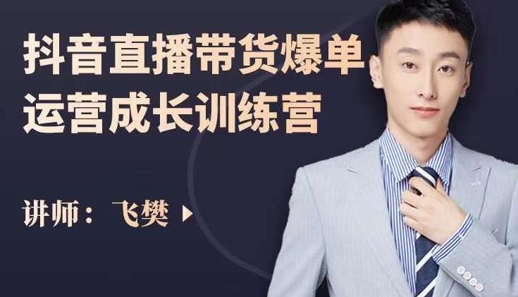 飞樊：抖音直播带货爆单运营成长训练营，手把手教你玩转直播带货-副业宇宙