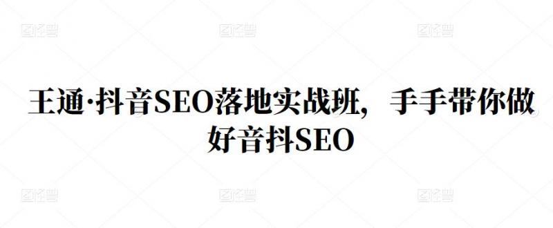 王通·抖音SEO落地实战班，手‬手带你做好音抖‬‬SEO-副业宇宙