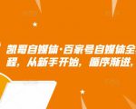 凯哥自媒体·百家号自媒体全套实战赚钱教程,从新手开始,循序渐进,系统的讲解-副业宇宙