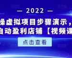 新人实操虚拟项目步骤演示，0基础打造自动盈利店铺【视频课程】-副业宇宙