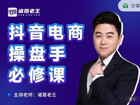 诸葛老王-抖音电商操盘手必修课：顶层设计，​起号破局，爆款运营，数据分析-副业宇宙