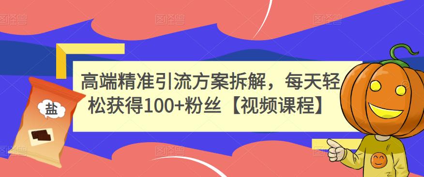 高端精准引流方案拆解，每天轻松获得100+粉丝【视频课程】-副业宇宙