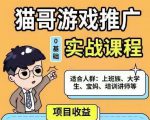 猫哥·游戏推广实战课程,单视频收益达6位数,从0到1成为优质游戏达人-副业宇宙