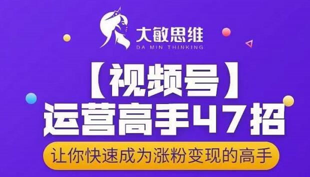 大敏思维-视频号运营高手47招，让你快速成为涨粉变现高手-副业宇宙