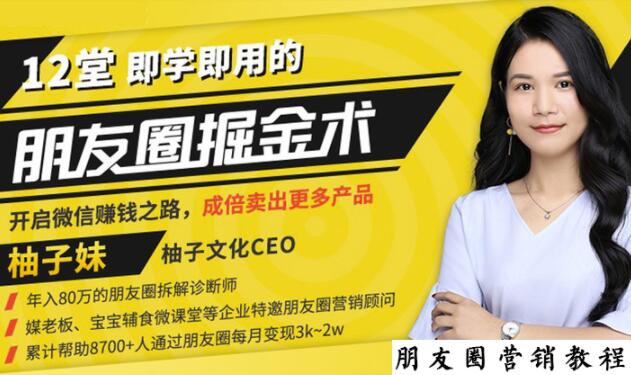【营销必学】12堂学之即用的朋友圈掘金术：开启你的副业赚钱之路-副业宇宙