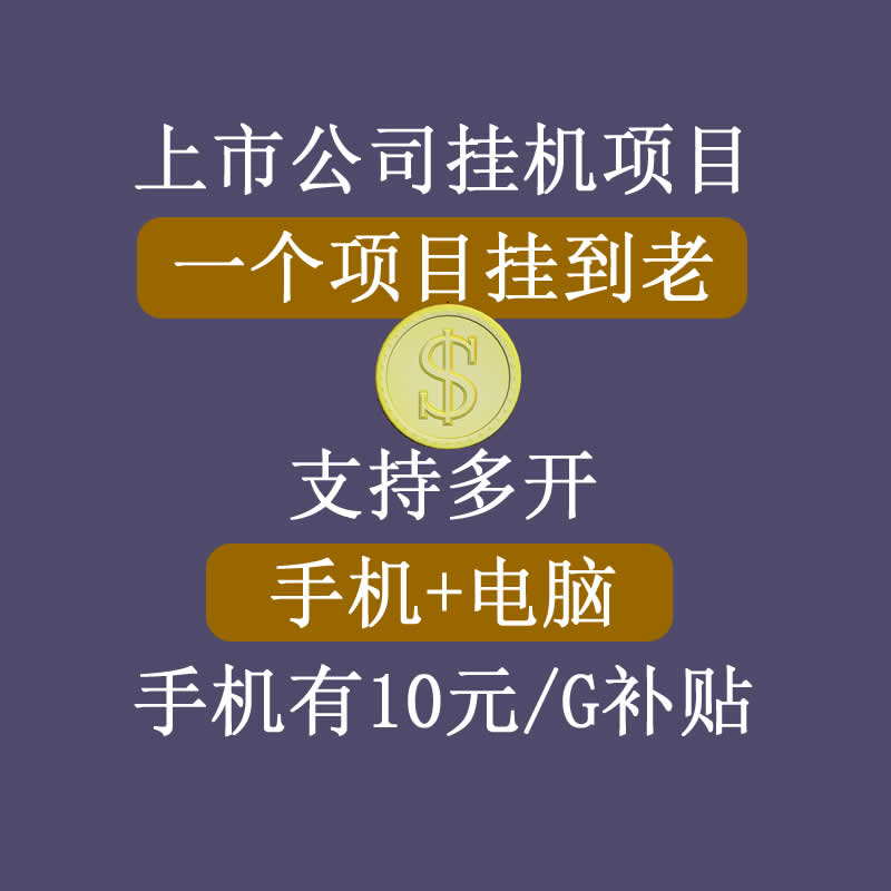 正规挂机项目，支持手机电脑一起挂，支持虚拟机多开，可以挂到老-副业宇宙