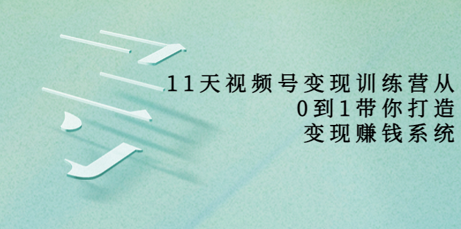 11天视频号变现训练营，从0到1打造变现赚钱系统（价值398元）-副业宇宙