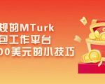 利用正规的MTurk微型众包工作平台，月赚1100美元的小技巧-副业宇宙