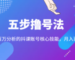 五步撸号法,掌握百万分析的抖课账号核心技能,从逻辑到实操-副业宇宙