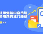 带货短视频爆款内容策划,关于电商视频的独门秘籍(价值499元)-副业宇宙