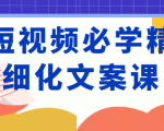 短视频必学精细化文案课,提升你的内容创作能力、升级迭代能力和变现力(价值333元)-副业宇宙