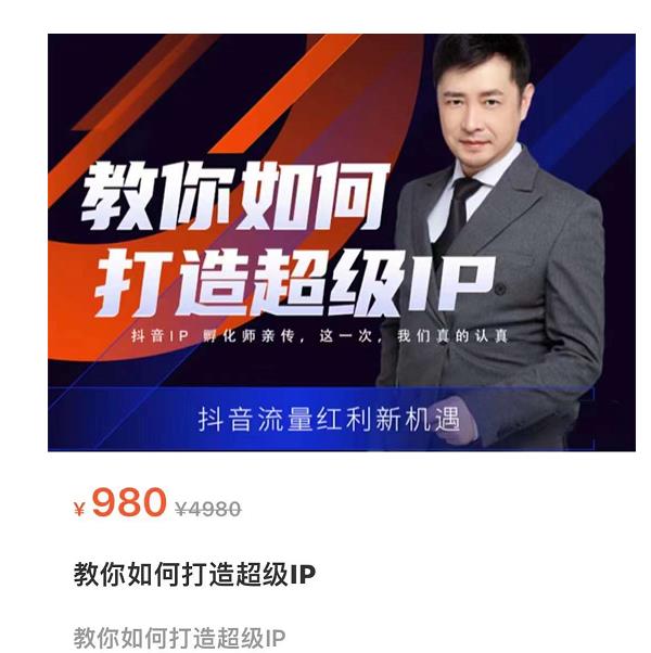 教你如何打造超级IP，抖音流量红利新机遇（价值980元）-副业宇宙