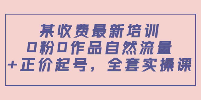 某最新收费培训内容：0粉0作品自然流量+正价起号，全套实操课-副业宇宙